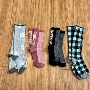 4 pairs of Pink Victoria’s Secret Socks. 2 High and 2 low.